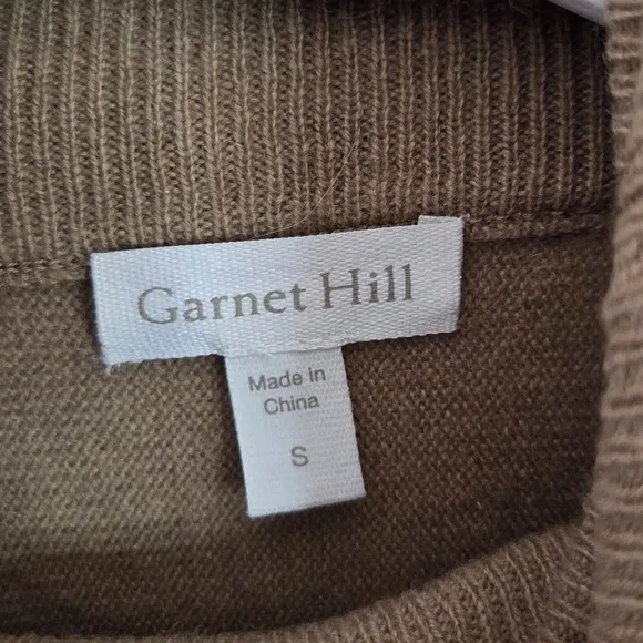 Garnet Hill Oversized Turtleneck Sweater Walnut Front Pocket/Pouch Small