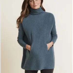 Garnet Hill Oversized Turtleneck Wool Cashmere Sweater size S