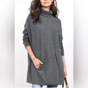 Garnet Hill Oversized wool cashmere Turtleneck Sweater Small