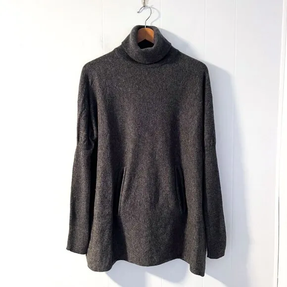 Garnet Hill Wool &amp; Cashmere Oversized Turtleneck Sweater Extra Small