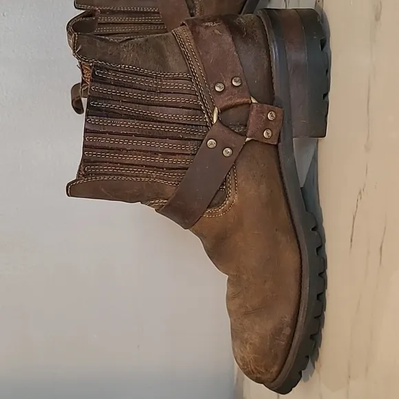 GBX Dorado Men's 12D Brown Leather Harness Motorcycle MOTO Boots Gorpcore Casual