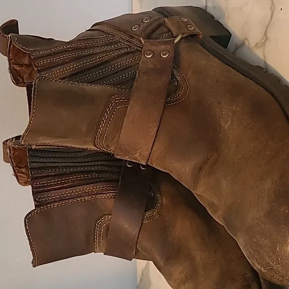 GBX Dorado Men's 12D Brown Leather Harness Motorcycle MOTO Boots Gorpcore Casual