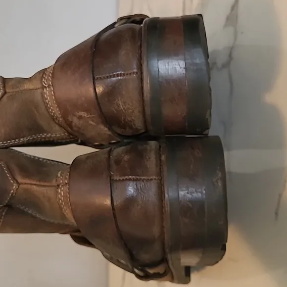 GBX Dorado Men's 12D Brown Leather Harness Motorcycle MOTO Boots Gorpcore Casual