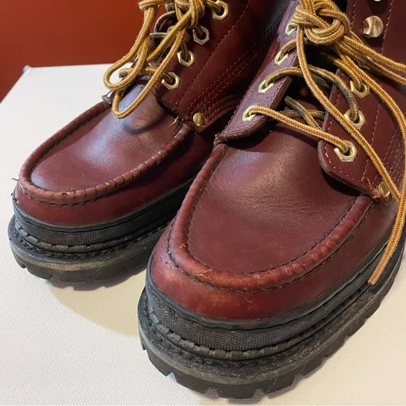 Georgia Boot Men’s Brick Red Leather Lace Up Workwear Gorpcore Boots