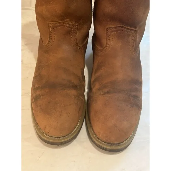 Georgia Boot Mens Ranch Wellington Boots 11.5D Chestnut Brown G5814 Farm Western
