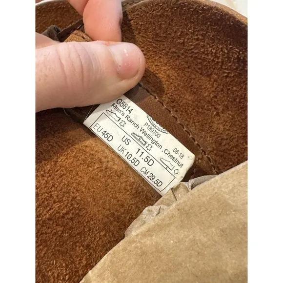 Georgia Boot Mens Ranch Wellington Boots 11.5D Chestnut Brown G5814 Farm Western