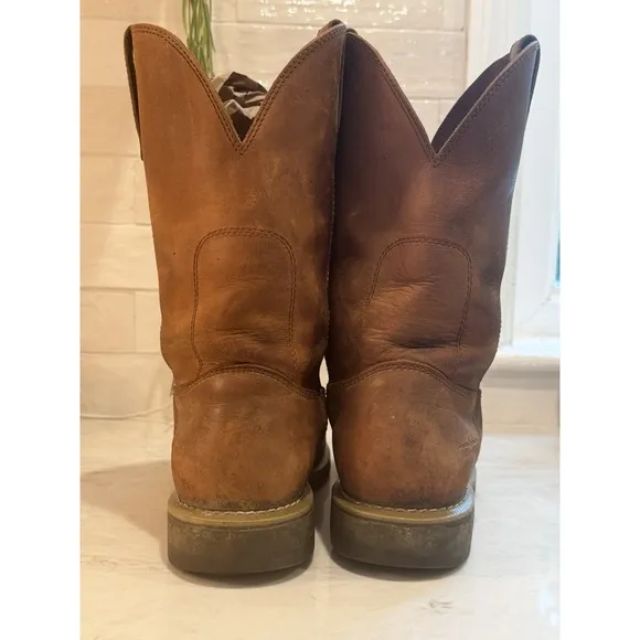 Georgia Boot Mens Ranch Wellington Boots 11.5D Chestnut Brown G5814 Farm Western