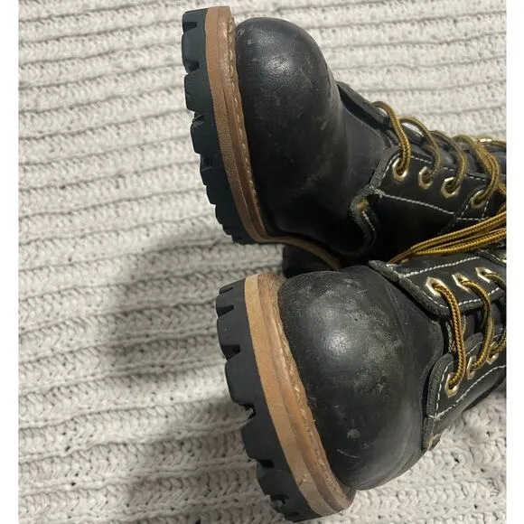 Georgia Logger 8&quot; Lace Up Mid Calf Boots Leather G120T Men's Size 6 M Black Work