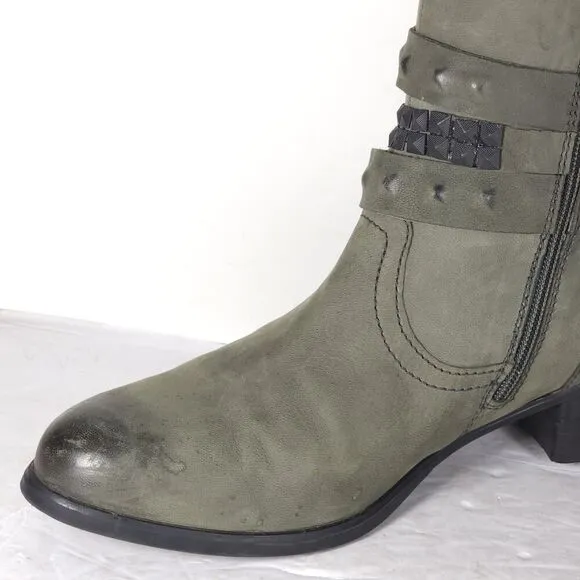 Gerry Weber Women's EU41 US10-10,5 Gray Leather Studded Strappy Ankle Boots