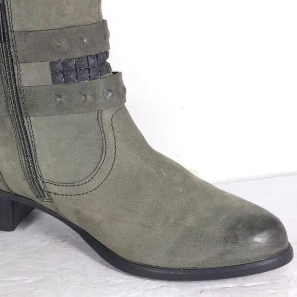 Gerry Weber Women's EU41 US10-10,5 Gray Leather Studded Strappy Ankle Boots