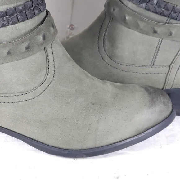 Gerry Weber Women's EU41 US10-10,5 Gray Leather Studded Strappy Ankle Boots