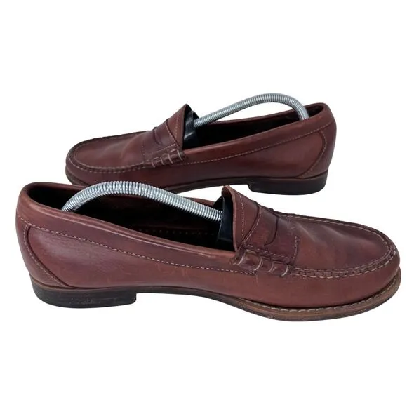 GH BASS‎ Weejuns Larson Penny Loafer Shoes Leather Slip-On Brown Mens Size 10.5