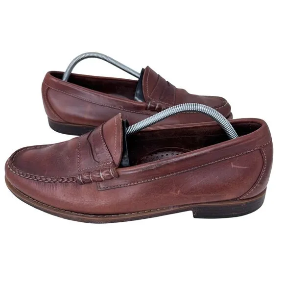 GH BASS‎ Weejuns Larson Penny Loafer Shoes Leather Slip-On Brown Mens Size 10.5