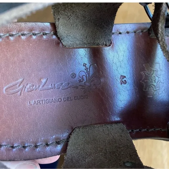 GianLuca L'Artigiano Del Cuoio Brown Leather Sandals Size 42