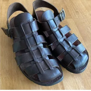 GianLuca L'Artigiano Del Cuoio Brown Leather Sandals Size 42