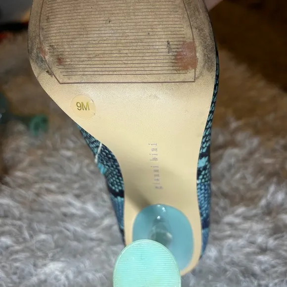 Gianni Bini Blue Snake Print Ankle Boots