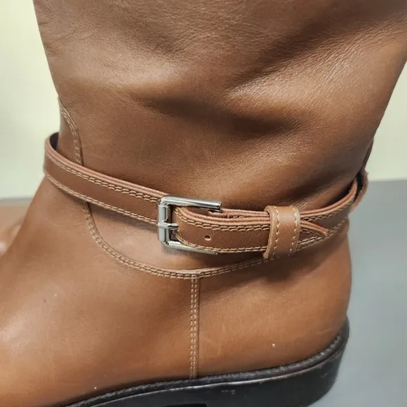 Gianvito Rossi Brown Leather Tall Low Heel Boots EUR Sz 38.5