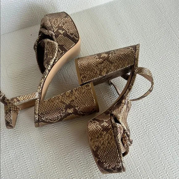 GIANVITO ROSSIDallas Snakeskin-Embossed Metallic Leather Plaform Sandals