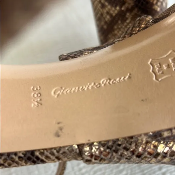 GIANVITO ROSSIDallas Snakeskin-Embossed Metallic Leather Plaform Sandals