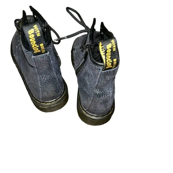 Girls dr martens 1460J iridescent black zip ankle boots booties youth size 2 2Y