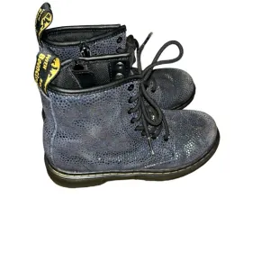 Girls dr martens 1460J iridescent black zip ankle boots booties youth size 2 2Y
