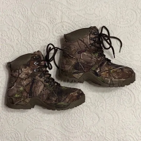 Girls Game Winner Camouflage Hunting Boots Size 6.5D Lace Up Ankle Boots