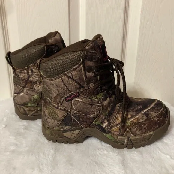 Girls Game Winner Camouflage Hunting Boots Size 6.5D Lace Up Ankle Boots