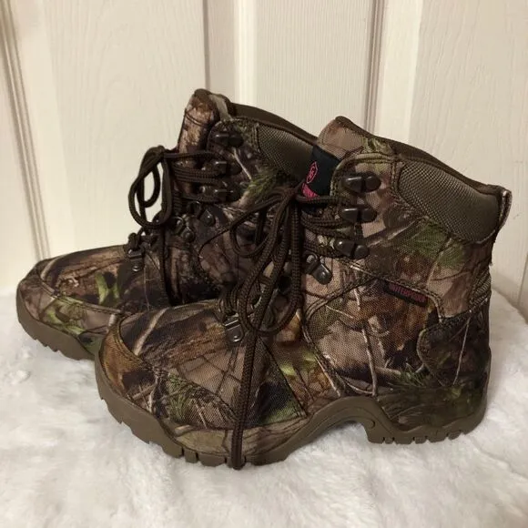 Girls Game Winner Camouflage Hunting Boots Size 6.5D Lace Up Ankle Boots