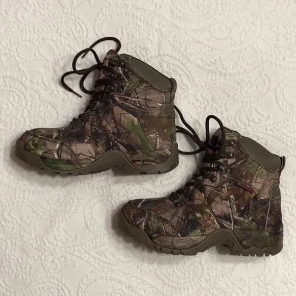 Girls Game Winner Camouflage Hunting Boots Size 6.5D Lace Up Ankle Boots