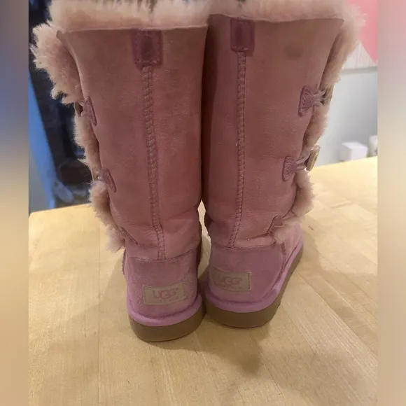 Girls pink tall UGG button boots size 2