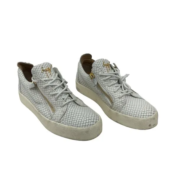 Giuseppe Zanotti Reptile Print White Sneaker Men's Size 9 Preowned