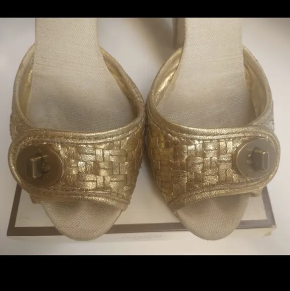 Gold COACH Dianah Nappa Kid Ankle Strap 9 39 Sandals Platform Pump Bronze Macy's