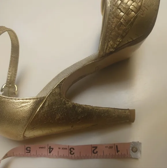 Gold COACH Dianah Nappa Kid Ankle Strap 9 39 Sandals Platform Pump Bronze Macy's