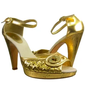 Gold COACH Dianah Nappa Kid Ankle Strap 9 39 Sandals Platform Pump Bronze Macy's