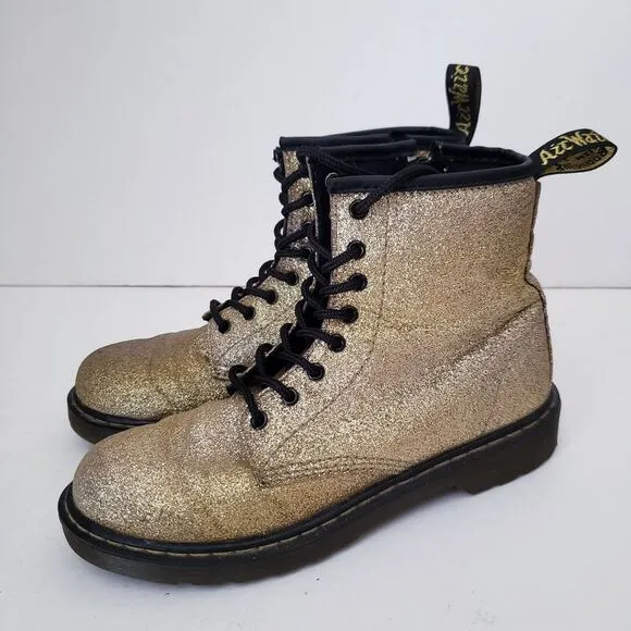 Gold Dr. Martens Boots