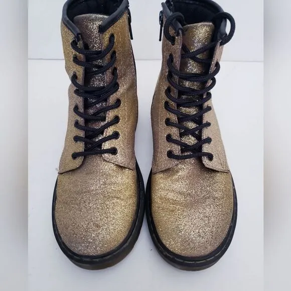Gold Dr. Martens Boots