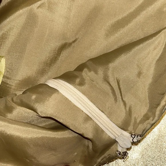 Gorgeous, sz 4-6 faux GOLD leather back zip knee length skirt fully lined