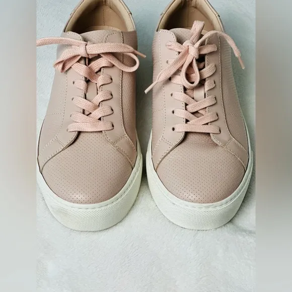 Greats Brooklyn Perforated Blush Leather Sneaker Size 10