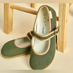 Green and Tan Loafers Comfortable Flats Shoes