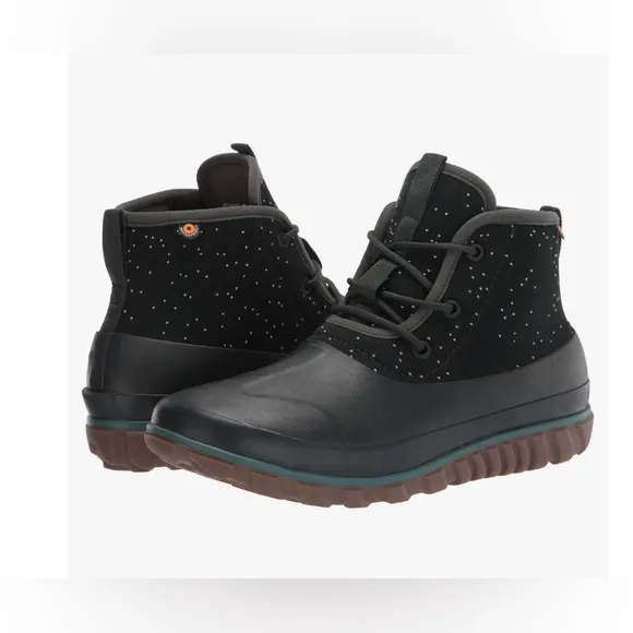 GUC Bogs Classic Casual Lace Waterproof Speckle Boots in Emerald Green 7