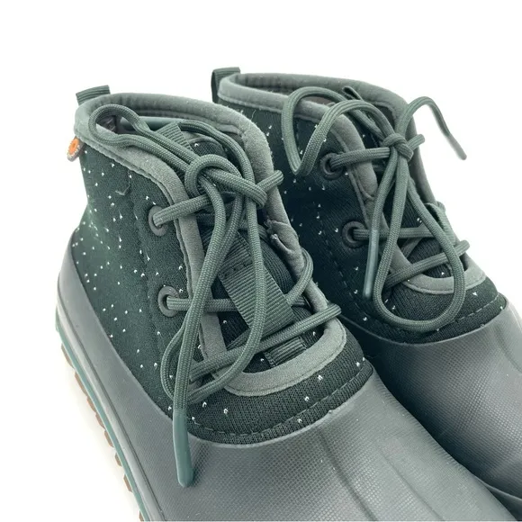 GUC Bogs Classic Casual Lace Waterproof Speckle Boots in Emerald Green 7