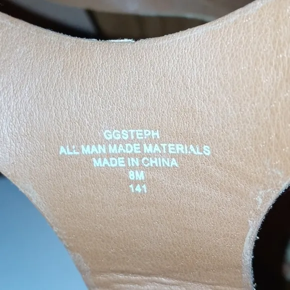 Guess platform sandal tan 8 with a 5&quot; heel