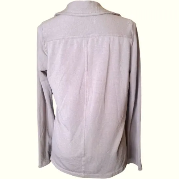 H by Bordeaux Size Medium Taupe Gray Jersey Knit Moto Jacket Casual Bikercore