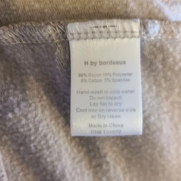 H by Bordeaux Size Medium Taupe Gray Jersey Knit Moto Jacket Casual Bikercore