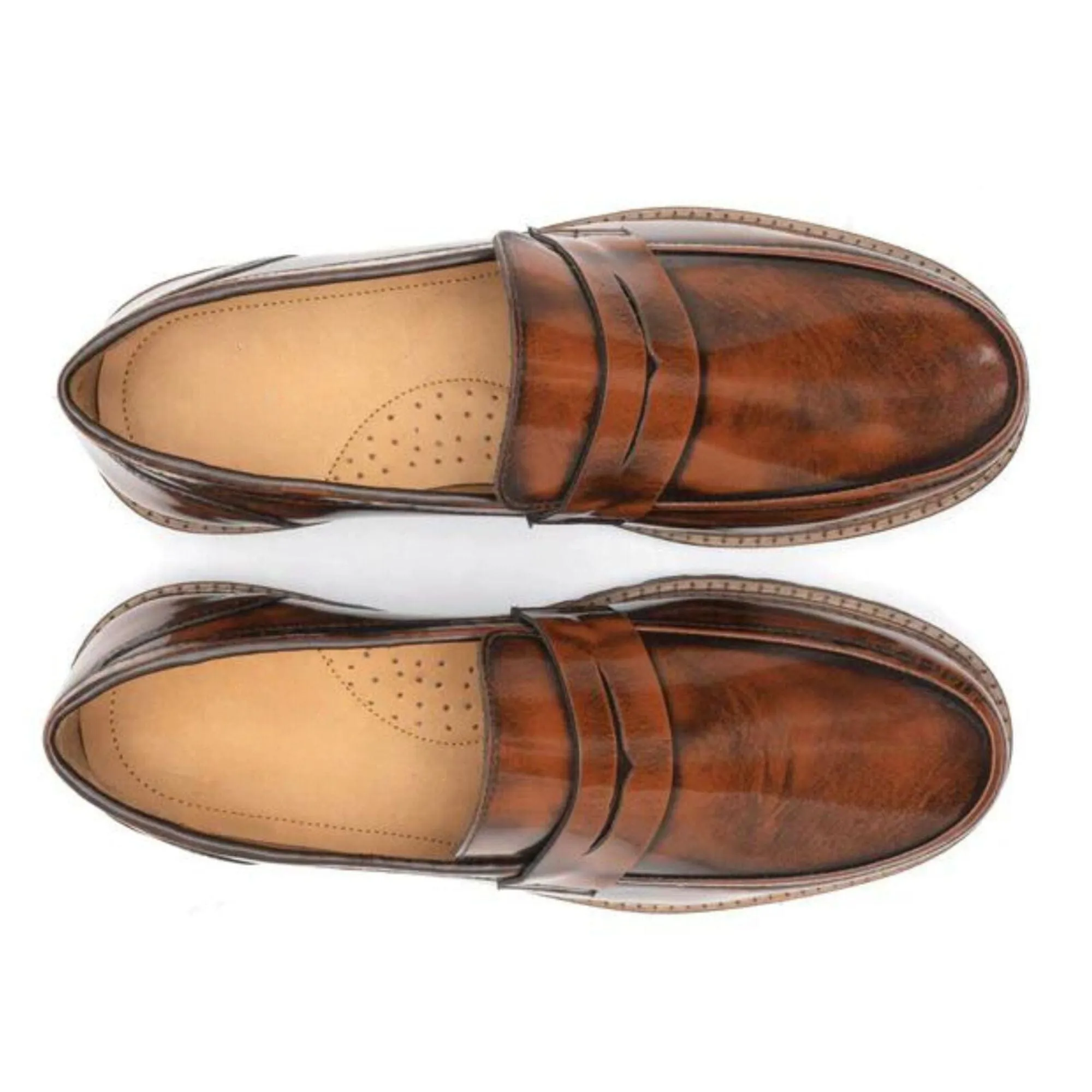 Handmade Custom Calf Leather Mens Loafers