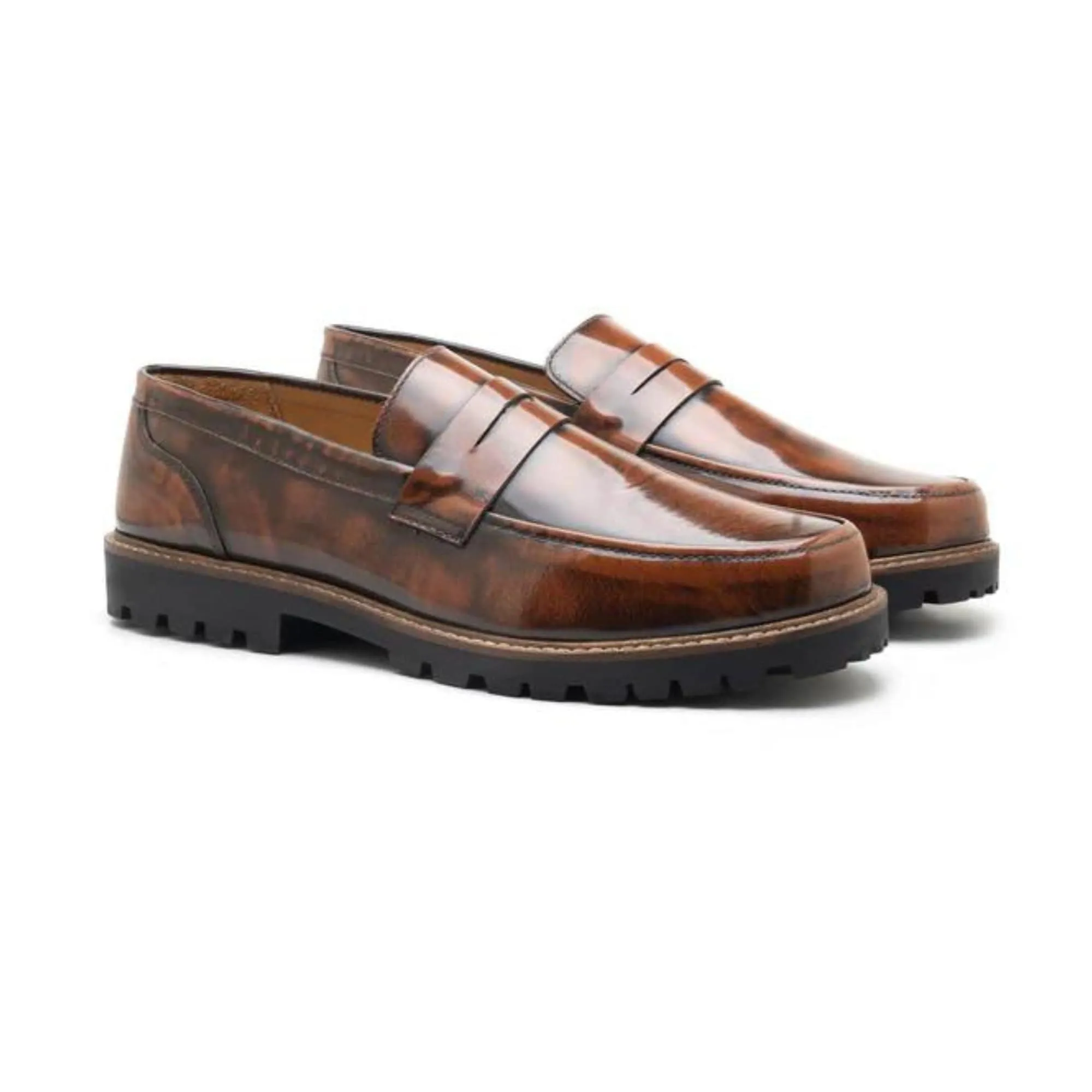 Handmade Custom Calf Leather Mens Loafers
