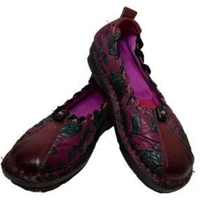 Handmade leather pink slip on shoes women’s size 37 or 6.5
