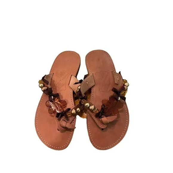 Handmade Womens Greek Leather Sandals sz 10