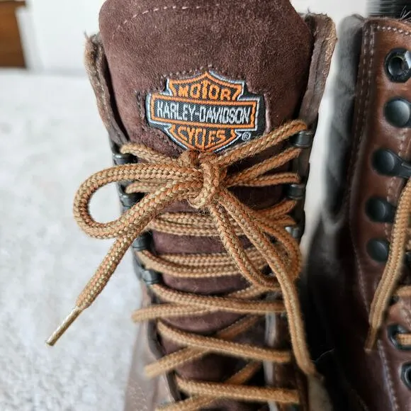 Harley Davidson Boots Mens 6.5M Brown Leather 88414 Motorcycle Biker Safety Work