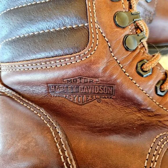 Harley Davidson Boots Mens 6.5M Brown Leather 88414 Motorcycle Biker Safety Work